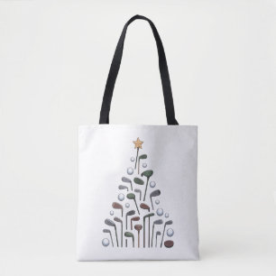 Bolsa Tote Retro Golf Club Árvore de Natal de Golfe X-mas