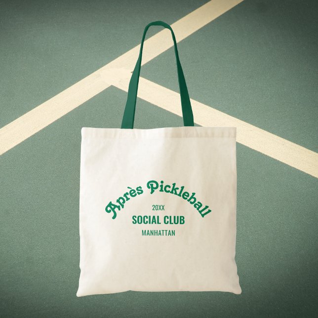 Bolsa Tote Retro Green Après Pickle Ball Social Club (Criador carregado)