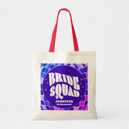 Bolsa Tote Retro Groovy Bachelorette Bride Squad Bridesmaid