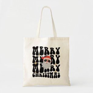 Bolsa Tote Retro Groovy Felry Natal Luzes Papais noeis