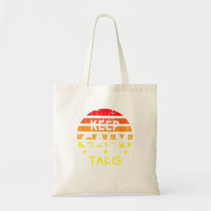 Bolsa Tote Retro Grunge Manter Calmo E Comer O Desenho De Tak