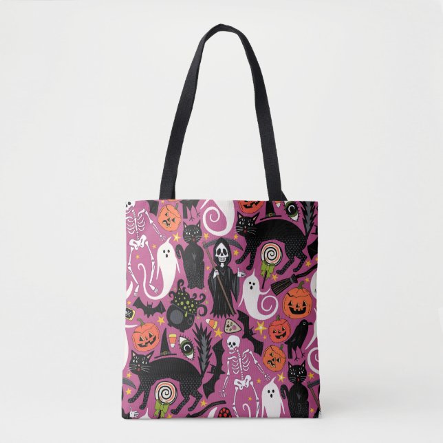 Bolsa Tote retro halloween bublegum (Frente)