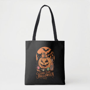 Bolsa Tote Retro Halloween Viva Outono Temporada Assustadora 