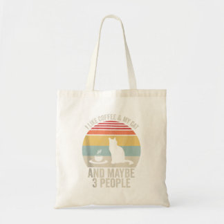 Bolsa Tote Retro I Like Coffee  My Cat And Maybe 3 Peop
