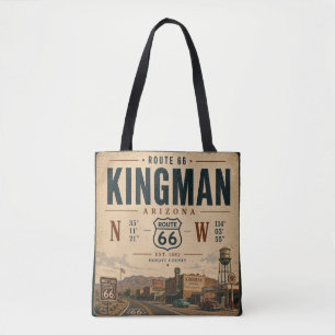 Bolsa Tote Retro Kingman Arizona Estilo Rota 66