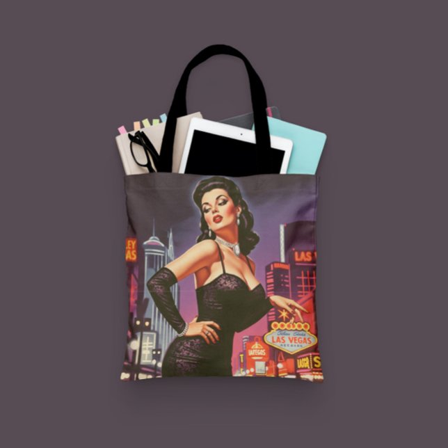Bolsa Tote Retro Las Vegas Pin-up (Criador carregado)