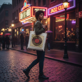 Bolsa Tote Retro Live Music Vinyl Record Tote Bag