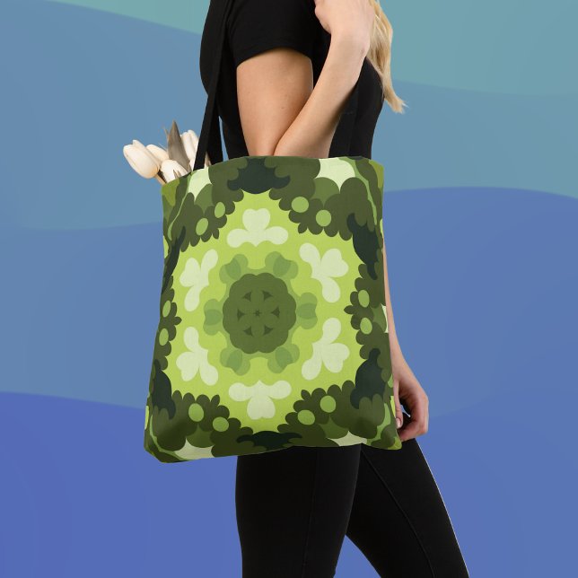 Bolsa Tote Retro Mandala Green (Criador carregado)