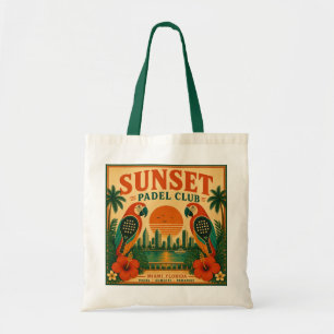Bolsa Tote Retro Miami Pôr do Sol Padel Clube Papagaio Tropic