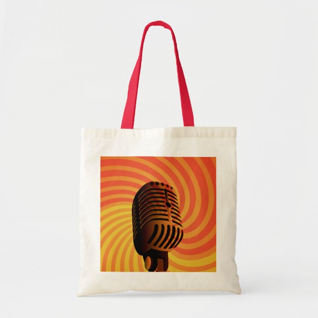 Bolsa Tote Retro Microphone custom bag - choose style (Frente)