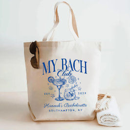 Bolsa Tote Retro Modern Pink & Blue Bachelorette Weekend