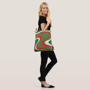 Bolsa Tote Retro Moderno Abstrato de Swirls de Natal