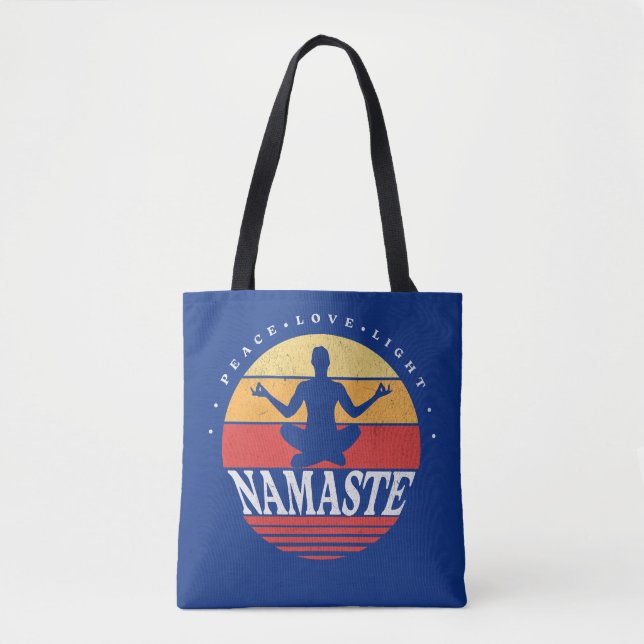 Bolsa Tote Retro Namaste, pose de ioga (Frente)