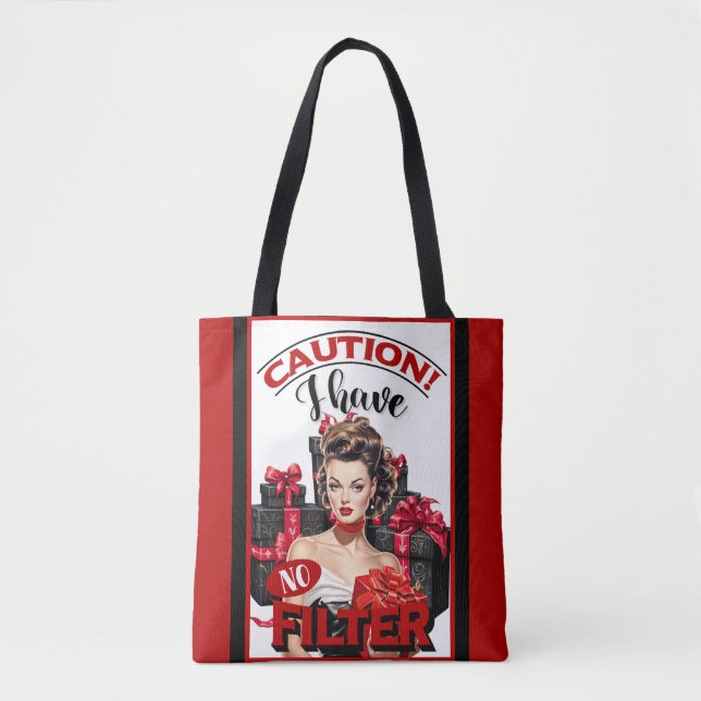 Bolsa Tote Retro Natal Sem Filtro Pin-up (Frente)