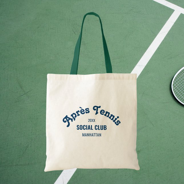 Bolsa Tote Retro Navy Après Tennis Social Club Green Handle (Criador carregado)