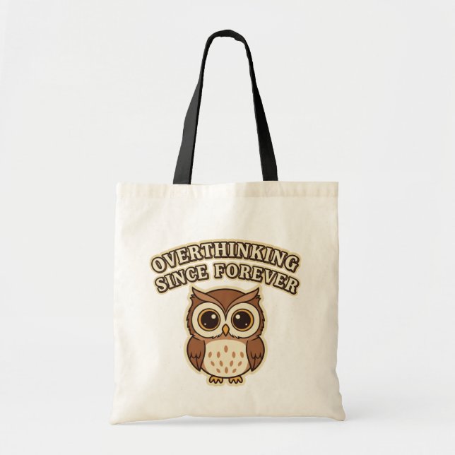 Bolsa Tote Retro Owl Deep Thoughts Canvas Tote Bag (Frente)