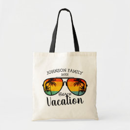 Bolsa Tote Retro Palm Trees Óculos De Sol Férias Familiares