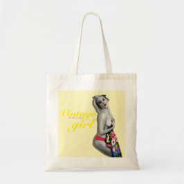 Bolsa Tote Retro Pinup Girl Art Nostalgage Vintage Girl Yello