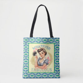 Bolsa Tote Retro Pinup Girl Blue & Green