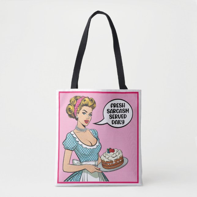 Bolsa Tote Retro Pinup_ Servido Diariamente (Frente)