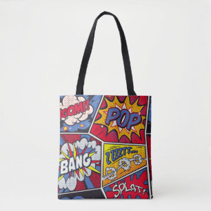 Bolsa Tote Retro pop, desenho de gibis.