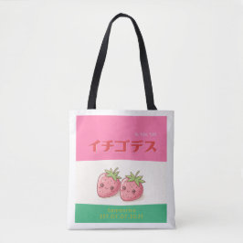 Bolsa Tote Retro Pop Strawberry Charm - Harajuku Kawaii Style