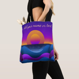 Bolsa Tote Retro Pôr do Sol Horizonte Personalizado