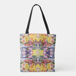 Bolsa Tote Retro Psicodélico Colorido Caleidoscópio Abstrato