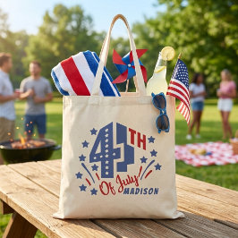 Bolsa Tote Retro Quatro De Julho Patriótico Personalizado