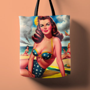 Bolsa Tote Retro Quente Vintage Praia Pin up