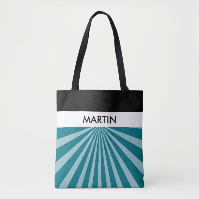 Bolsa Tote Retro Rays branco transparente + ideia (Frente)