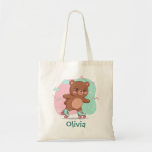 Bolsa Tote Retro Roller Skating Baby Bear