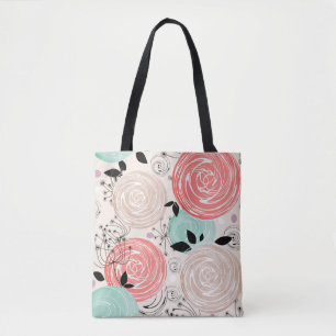 Bolsa Tote Retro, rosas