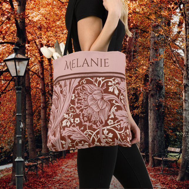 Bolsa Tote Retro Rust Arte Floral Nouveau May Morris Arcadia (Criador carregado)