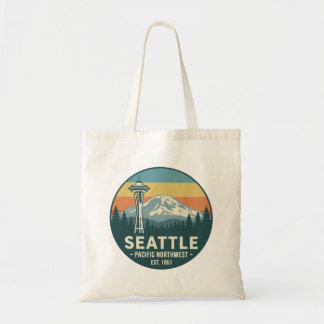 Bolsa Tote Retro Seattle Pacífico Noroeste Mt. Rainier