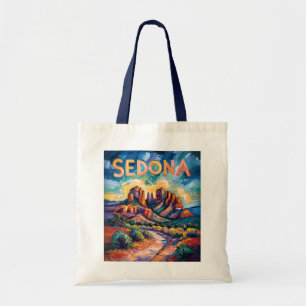Bolsa Tote Retro Sedona Arizona Viagem Van Gogh Arte Paisagem