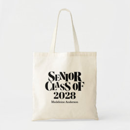 Bolsa Tote Retro Senior Class of Graduation Black And White 