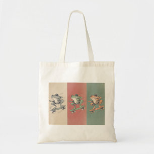 Bolsa Tote Rétro Skate Frog Trio – Arte Animal Vintage