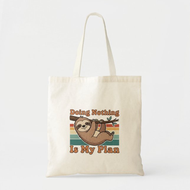 Bolsa Tote Retro Sloth Slow Life Canvas Tote Bag (Frente)