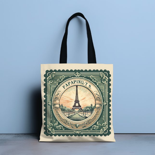 Bolsa Tote Retro Sunset French Eiffel Tower Paris França (Criador carregado)