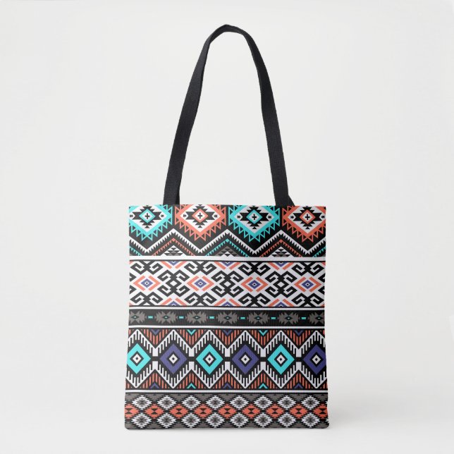 Bolsa Tote Retro Tribal Navajo: Geométrico Sem Vista. (Frente)