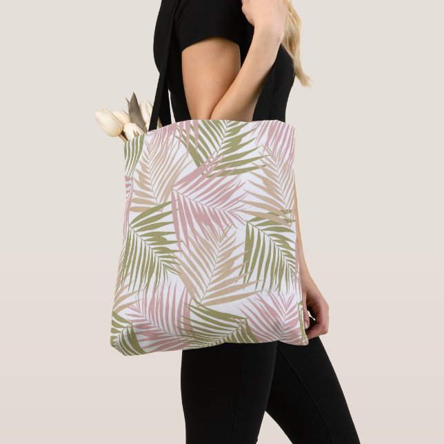 Bolsa Tote Retro Tropical #8 (Beachy Vibes) #palms #decor (Close Up)