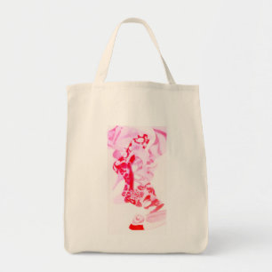 Bolsa Tote Retro Urban Street Red Watercolor Art