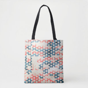 Bolsa Tote retro vintage abstrato patchwork em segundo plano