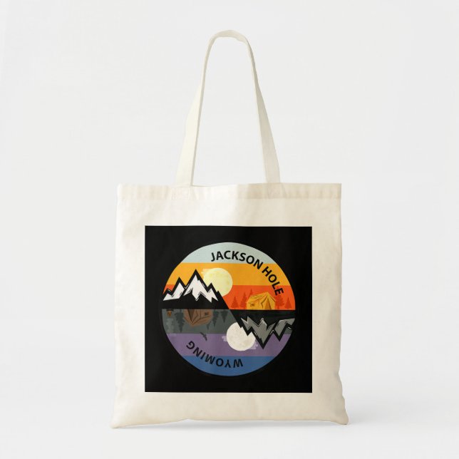 Bolsa Tote Retro Vintage Jackson Hole, Wyoming Souvenir (Frente)