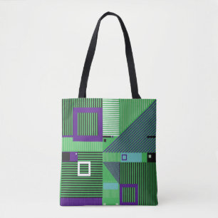 Bolsa Tote Retro vintage memphis fashion style pattern. Illus
