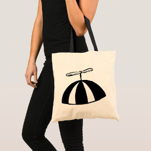 Bolsa Tote Retrorropropulsor Beanie Whimsical Black and White