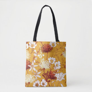 Bolsa Tote Retrospectiva Sangrenta: Arte Floral Inacabada