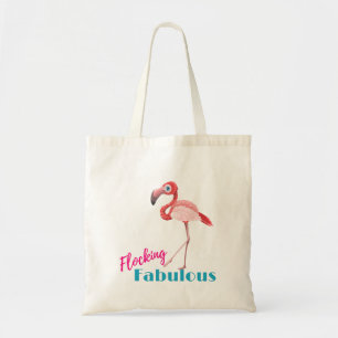 Bolsa Tote Reunindo a tipografia fabulosa com flamingo