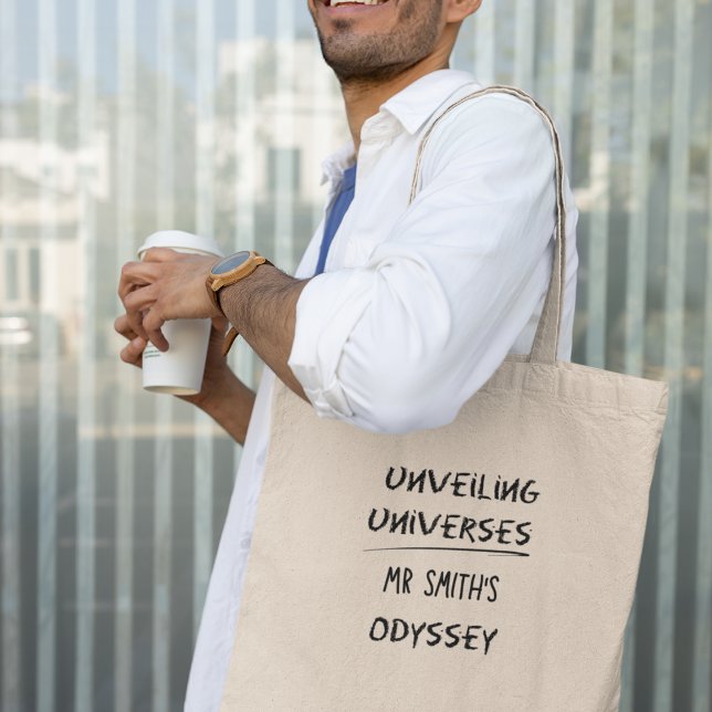 Bolsa Tote Revelando Universos Professor de Física Personaliz (Shop now and embark on your educational odyssey with flair!)